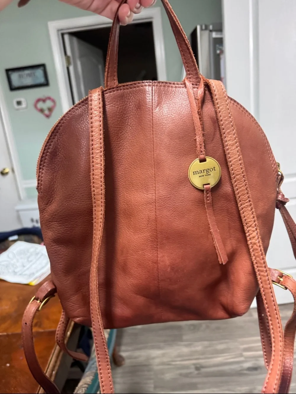 Margot Leather Backpack – Cognac Brown - Picture 2 of 6